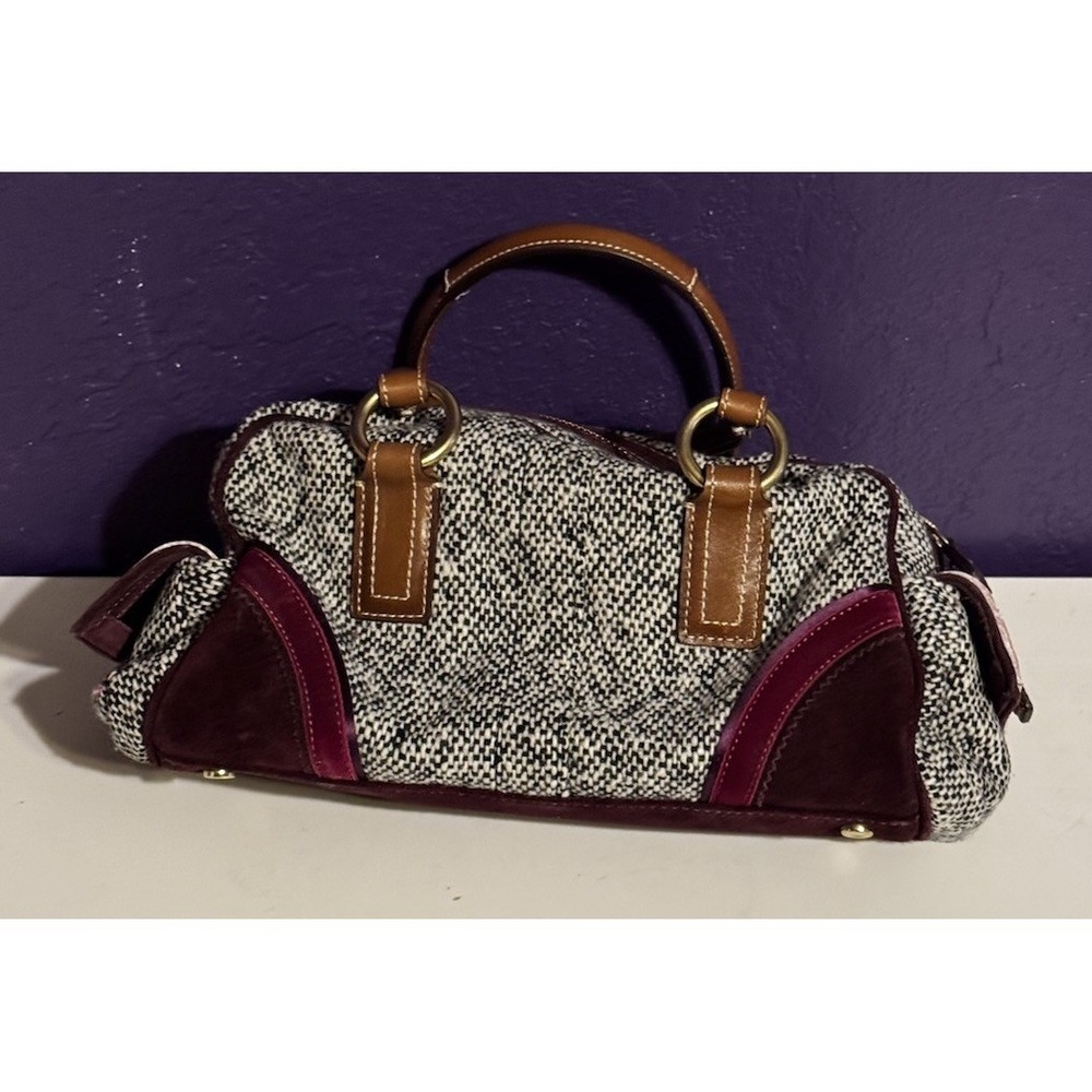 Vintage Coach Soho Tweed Satchel Swarovski Bow Turnlock 8F03 Y2K Clean Rare - Picture 6 of 8